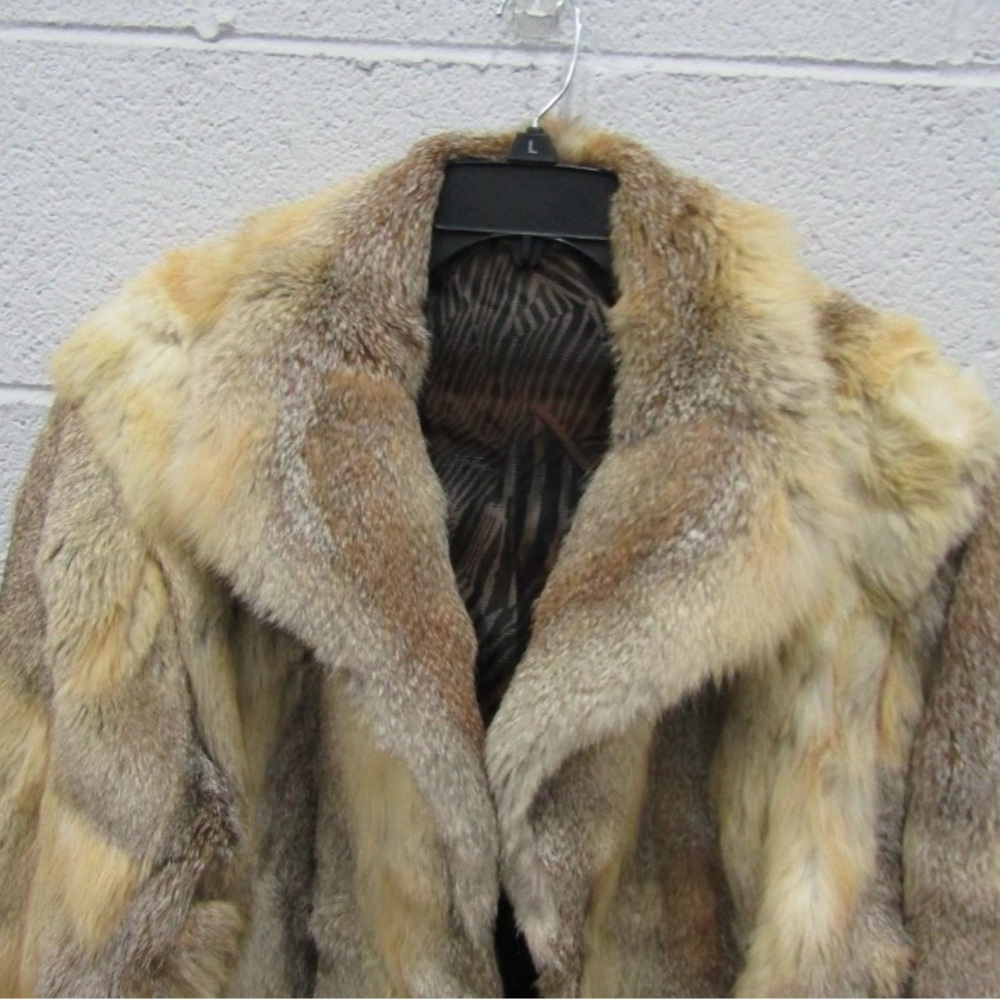Vintage Unisex Beautiful Assorted Color Long Unbranded Coyote Fur & Leather Coat - Picture 4 of 10